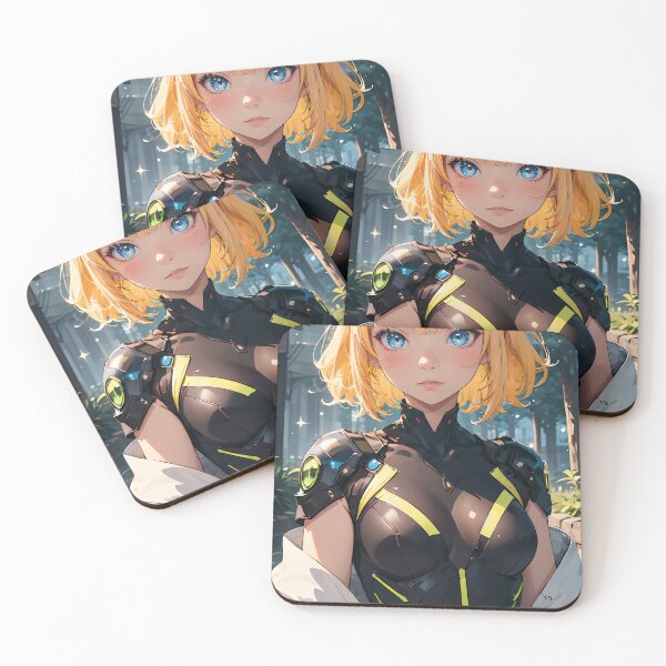 Item preview, Vibrant-haired anime girl in a futuristic cyber bodysuit designed and sold by Comethri.