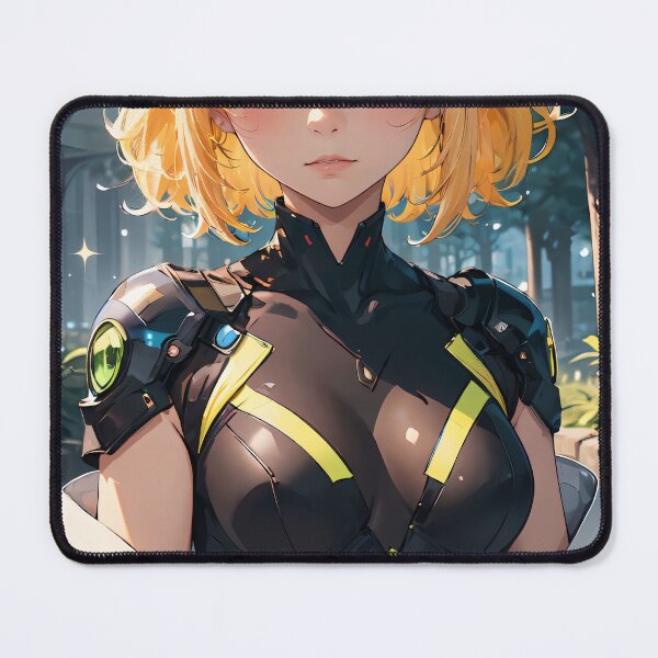 Item preview, Vibrant-haired anime girl in a futuristic cyber bodysuit designed and sold by Comethri.