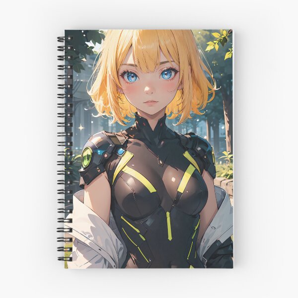 Item preview, Vibrant-haired anime girl in a futuristic cyber bodysuit designed and sold by Comethri.