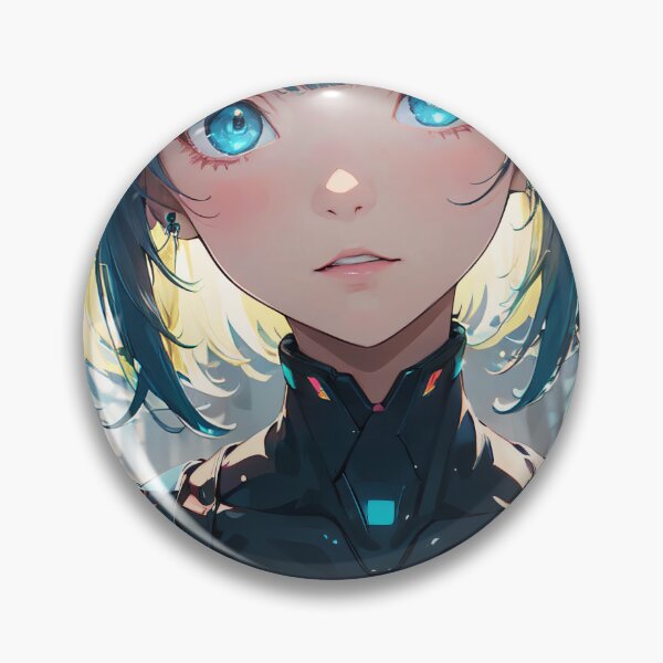 Item preview, Vibrant-haired anime girl in a futuristic cyber bodysuit designed and sold by Comethri.
