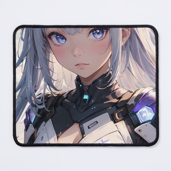 Item preview, Vibrant-haired anime girl in a futuristic cyber bodysuit designed and sold by Comethri.