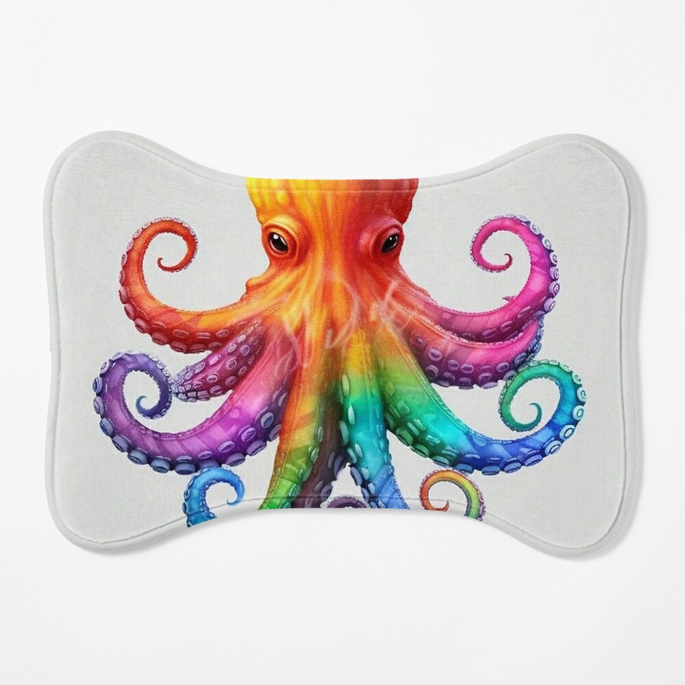 Octopus Accent Pillow Cephalopod by Patricia_braune Marine Sea Creatures  Sea Life Octopi Rectangle Lumbar Throw Pillow by Spoonflower 