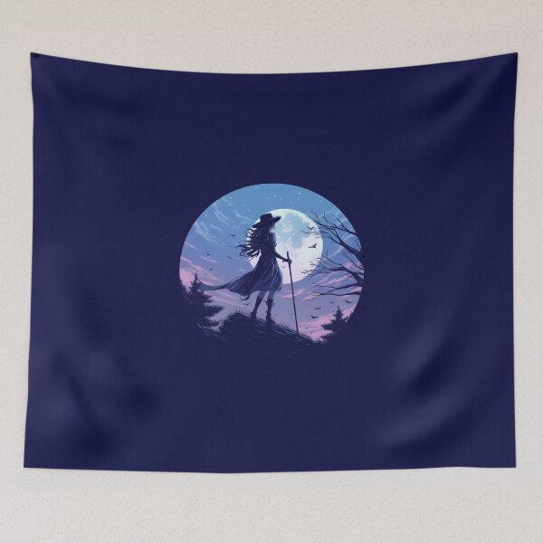 Item preview, Mysterious Girl Traveler Staring into the Forest designed and sold by Etheon & Friends.