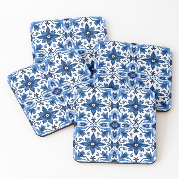 Item preview, Arte de azulejos de cerámica azul y blanca: diseño de inspiración barroca designed and sold by GiveMeMood.