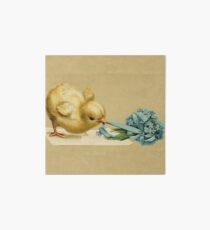 Vintage chick with bouquet Art Board