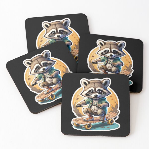 Item preview, Cute Raccoon Skateboard Street Panda  designed and sold by tuonglai13.