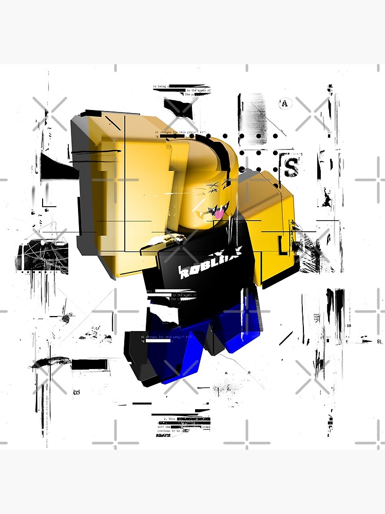 AI Art Generator: A blocky noob avatar from roblox with a yellow