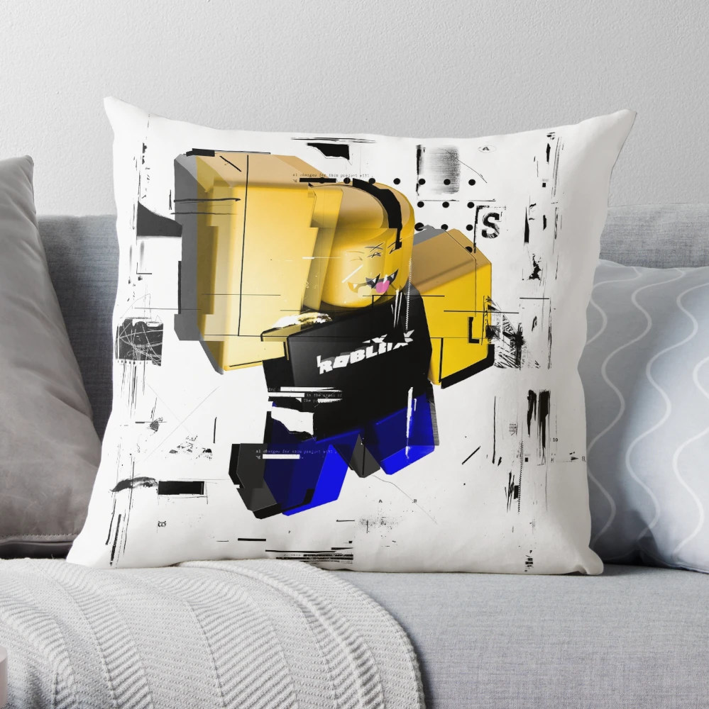 Roblox Noob Avatar Throw Pillow by Cacao Dreams