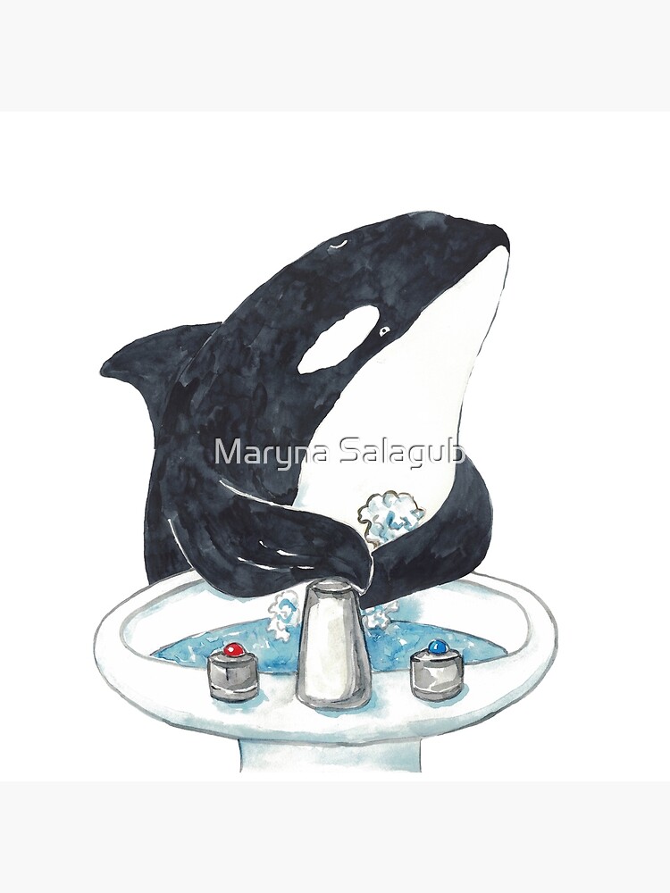 Orca In A Martini Glass Stock Illustration