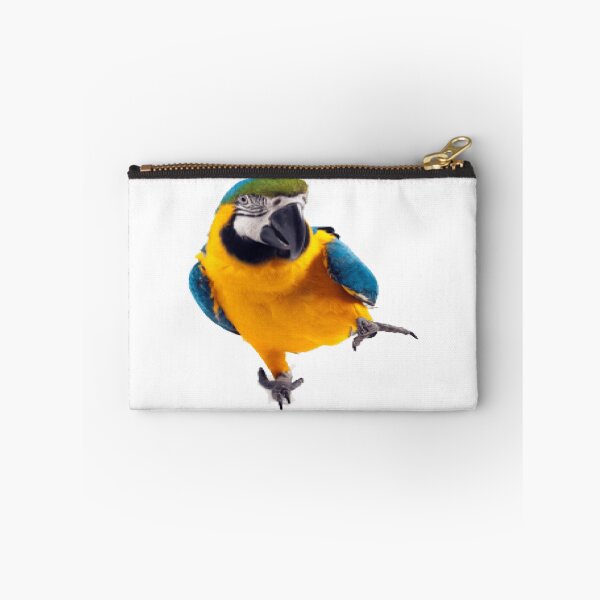 Item preview, blue winged orange parrot jumping happily designed and sold by Dexter-Block13.