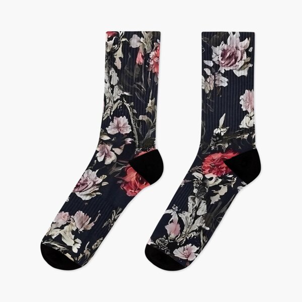 Item preview, Mid Century Modern Dark Royal Red and Soft White Pink Flowers designed and sold by RicsArtistry.