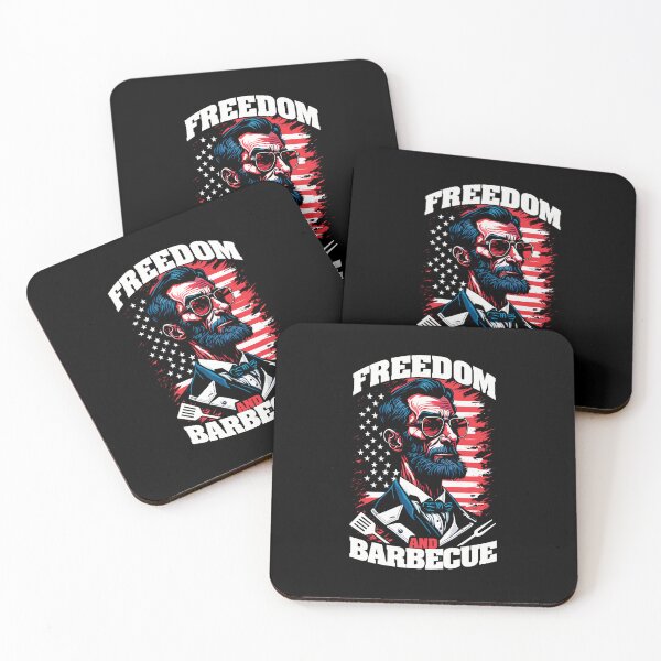 Item preview, Freedom And Barbecue Lincoln 4th of July BBQ USA Flag designed and sold by GrandeDuc.