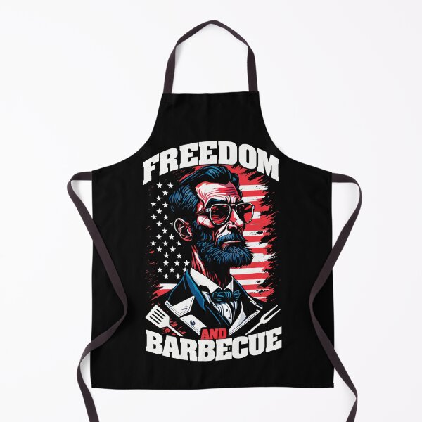 Item preview, Freedom And Barbecue Lincoln 4th of July BBQ USA Flag designed and sold by GrandeDuc.