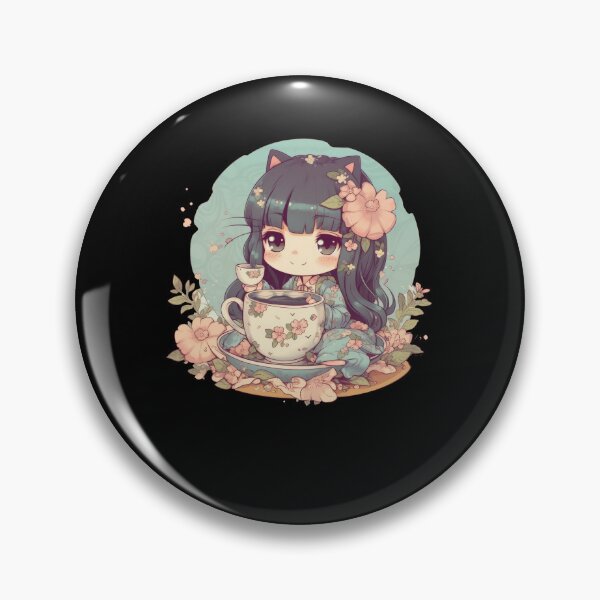 Item preview, Japanese dog Shiba Inu girl tea anime flowers designed and sold by Naohiro.