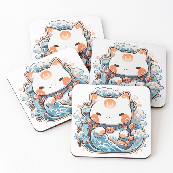 Item preview, Cute Kawaii Sea Manekineko Cat designed and sold by CozyKawaiiArt.