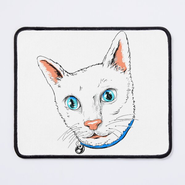 Item preview, white cat with blue eyes designed and sold by JunkJosh.