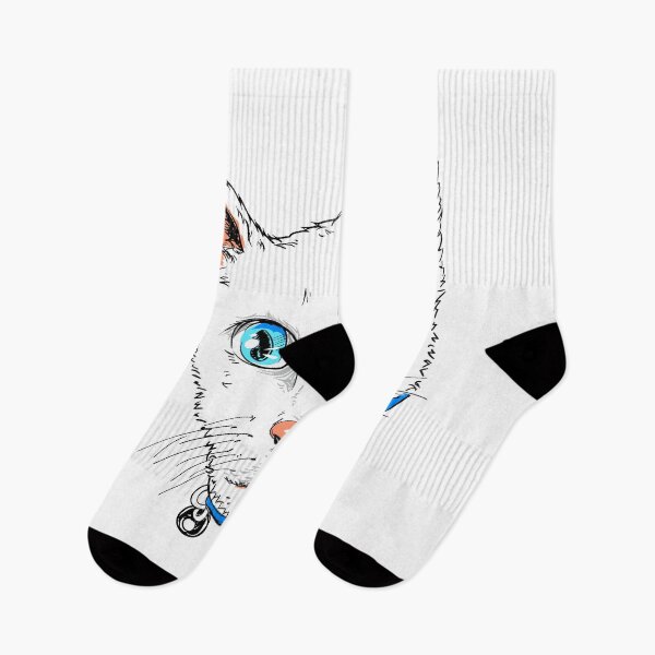 Item preview, white cat with blue eyes designed and sold by JunkJosh.