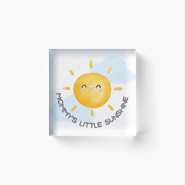 Item preview, Mommy's Little Sunshine - Sun Smiling with Clouds Print designed and sold by SchmancyPrints.