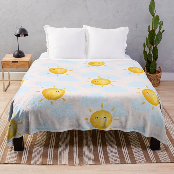 Item preview, Mommy's Little Sunshine - Sun Smiling with Clouds Print designed and sold by SchmancyPrints.