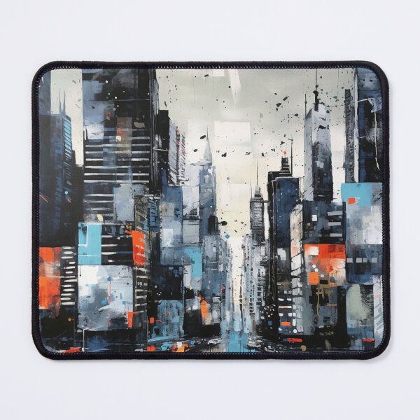 Artikelvorschau, Dynamic Street Art Mural: Abstract City Skyline in Spray Paint and Collage entworfen und verkauft von MedusaAiArt.