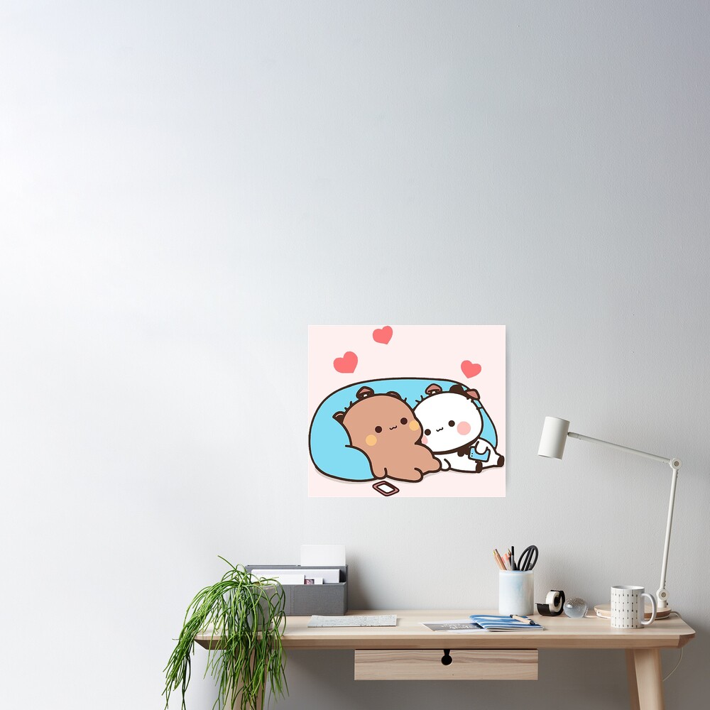 Bubu and Dudu, Cute Bear Couple, Panda Yier, Bubu Brownie Bear Sticker  Poster for Sale by valeriehsin