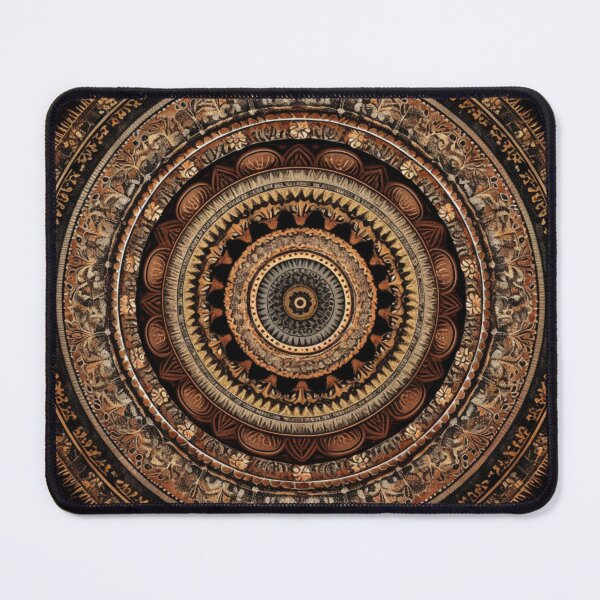 Item preview, brown circular design background, in the style of kaleidoscopic designs designed and sold by PinkPinkArts.