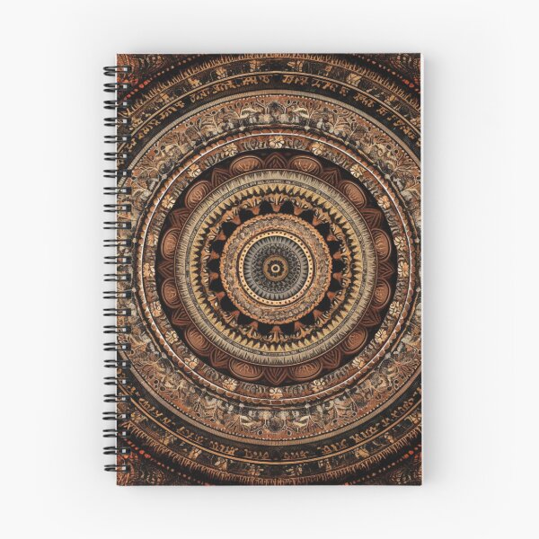 Item preview, brown circular design background, in the style of kaleidoscopic designs designed and sold by PinkPinkArts.
