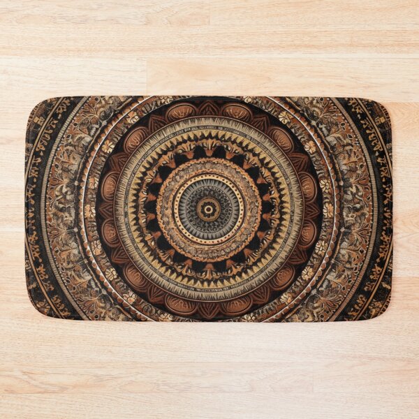Item preview, brown circular design background, in the style of kaleidoscopic designs designed and sold by PinkPinkArts.