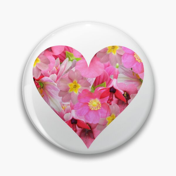 Item preview, Pink Flowers Heart Design. Vibrant Romantic Valentine Theme. designed and sold by origoo.
