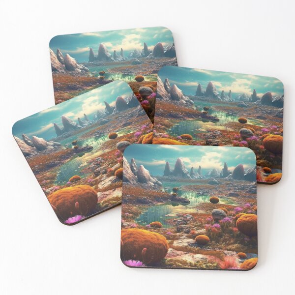 Item preview, Vibrant Alien Landscape: Photo-Realistic Digital Art of an Exotic World with Mossy Spores and Stone Formations designed and sold by stateofhuman.
