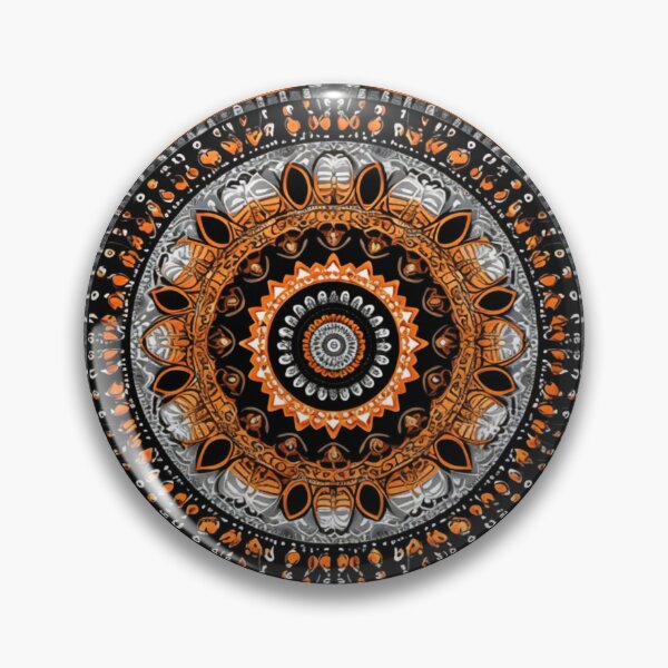Item preview, orange silver gold circular design background, in the style of kaleidoscopic designs, light violet designed and sold by PinkPinkArts.