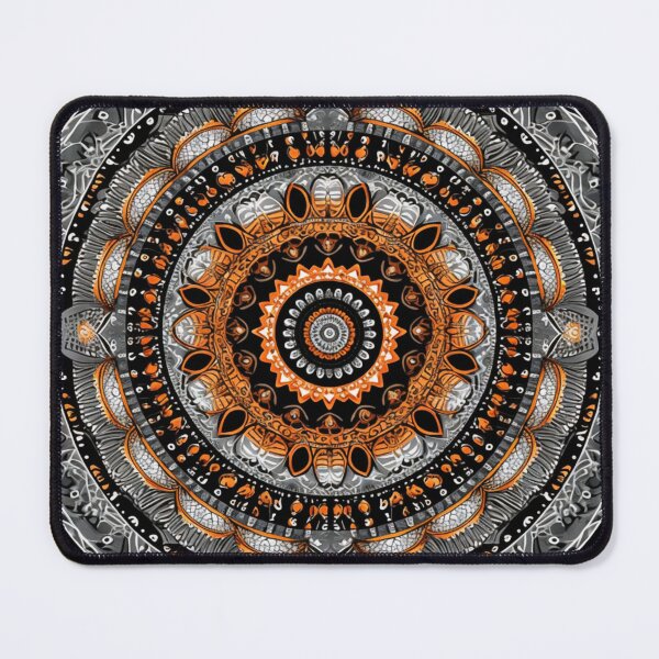 Item preview, orange silver gold circular design background, in the style of kaleidoscopic designs, light violet designed and sold by PinkPinkArts.