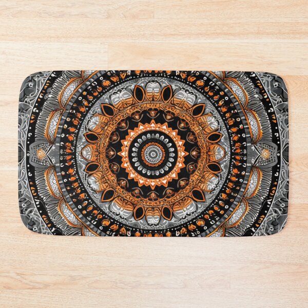Item preview, orange silver gold circular design background, in the style of kaleidoscopic designs, light violet designed and sold by PinkPinkArts.
