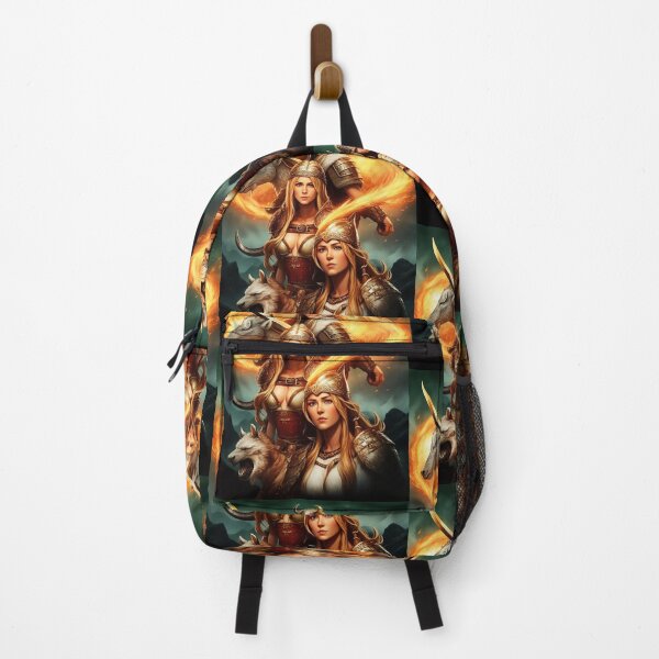 Item preview, Female Viking barbarians cool fantasy poster art designed and sold by Vintage Designs +.