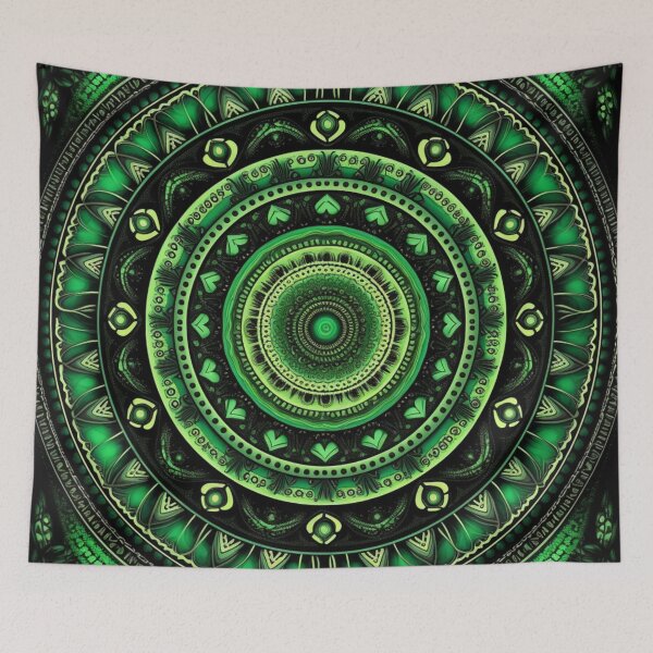 Item preview, green abstract backgrouyellow gold circular design background, in the style of kaleidoscopic designs, light violetnd pettern Color decorative element  designed and sold by PinkPinkArts.