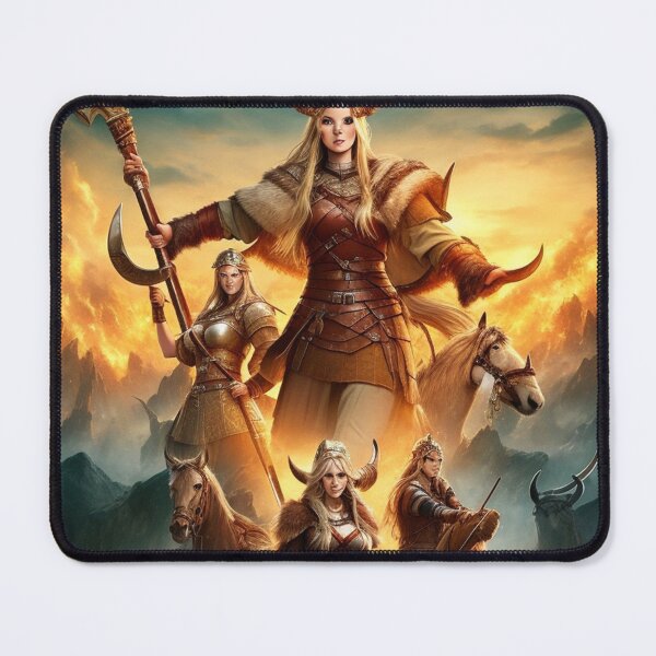 Item preview,  Female Viking barbarians cool fantasy poster art designed and sold by Vintage Designs +.