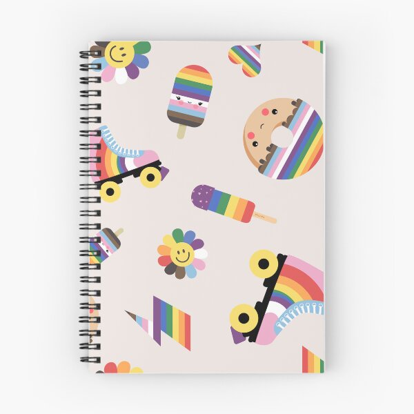 Item preview, Pride month pattern with cute kawaii illustrations in rainbow colors designed and sold by Pia Kolle.
