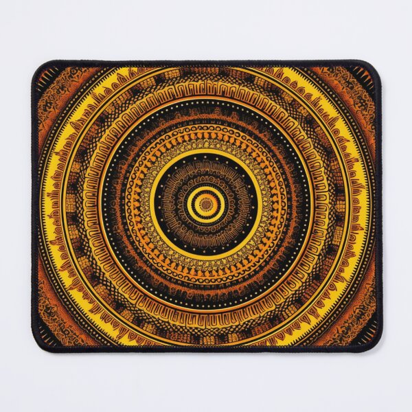 Item preview, yellow gold circular design background, in the style of kaleidoscopic designs, light violet designed and sold by PinkPinkArts.