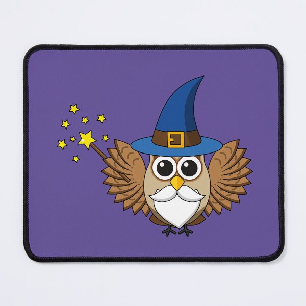 Item preview, Cute Merlin the Wizard Owl Cartoon designed and sold by BirdAtWork.