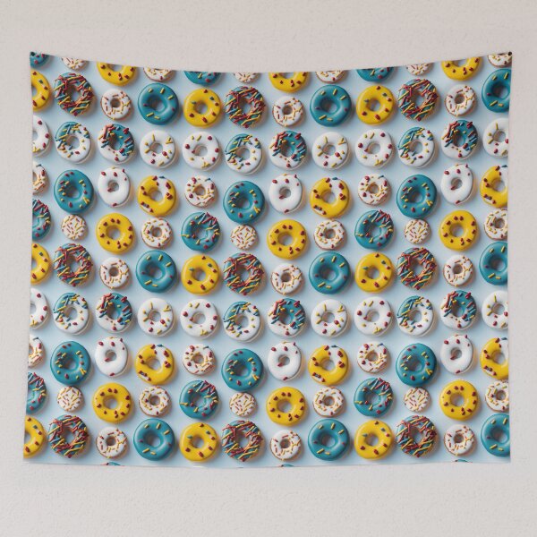 Item preview, donut cute topping vanilla, chocolate, yellow and blue designed and sold by HarshBrown.