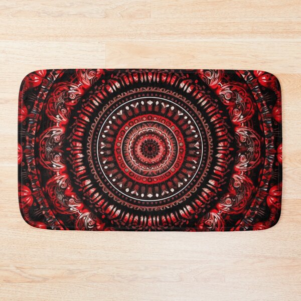 Item preview, red circular design background, in the style of kaleidoscopic designs, light violet designed and sold by PinkPinkArts.