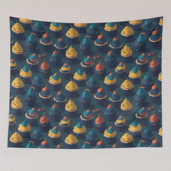 Item preview, cupcakes vibrant color topping pattern designed and sold by HarshBrown.