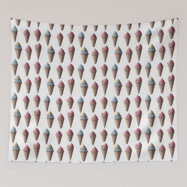Item preview, cute ice creams pattern designed and sold by HarshBrown.