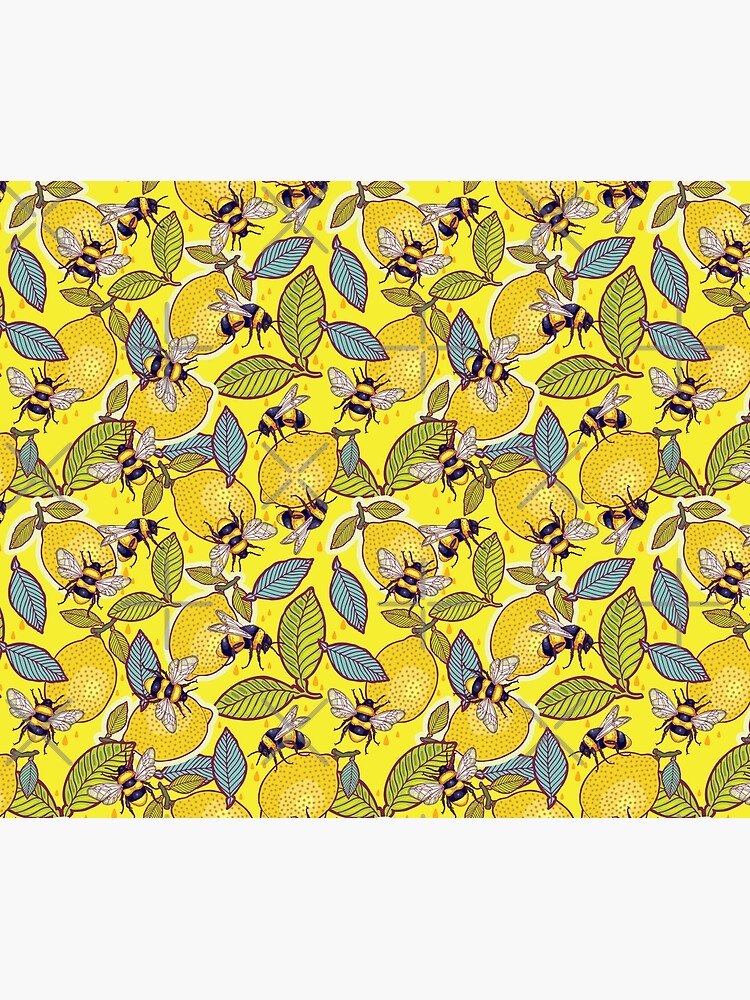 Yellow lemon and bee garden. by smalldrawing