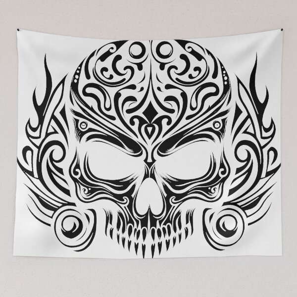 Item preview, Invert Tribal Skull No.1 designed and sold by joyandoman.