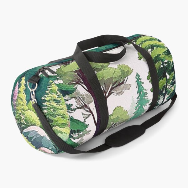 Item preview, Harmonious coniferous forest on the river bank designed and sold by Minpadesign.