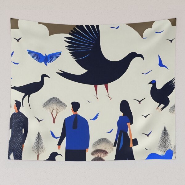 Item preview, Elegant symbiosis: artful encounters between man and bird designed and sold by NDArtistShop.