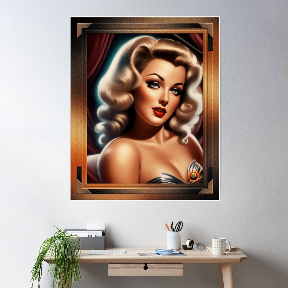 She Knows What You Want Stunning AI Concept Art Portrait by Xzendor7 Wall Decor Poster
