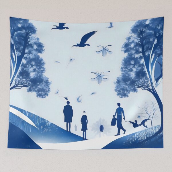 Artikelvorschau, Vogelperspektive: Kreative Szenen voller blauer Harmonie entworfen und verkauft von NDArtistShop.