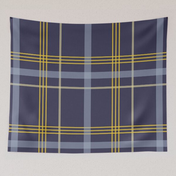 Item preview, Blue Yellow Beige tartan, Blues,Blue Jackets, blue wall, Redbubble designed and sold by bubbley2021.